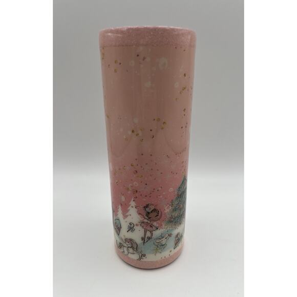Pink Ballerina Nutcracker Ballet Christmas Themed Glitter 20oz Tumbler with Lid - Picture 4 of 13
